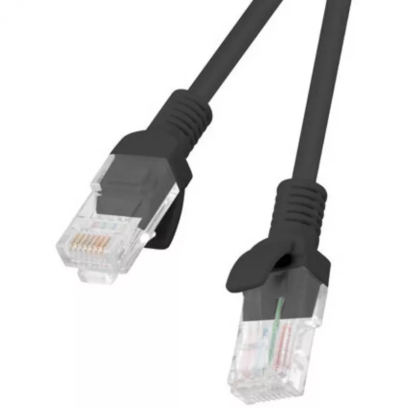 Lanberg PCU5-20CC-0025-BK Cabo patch Cat.5e UTP, 0,25 m, Preto, pack de 10