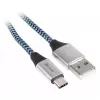 Cabo USB Tracer TRAKBK46266 USB 2.0 1 m USB-C USB-A preto azul prateado
