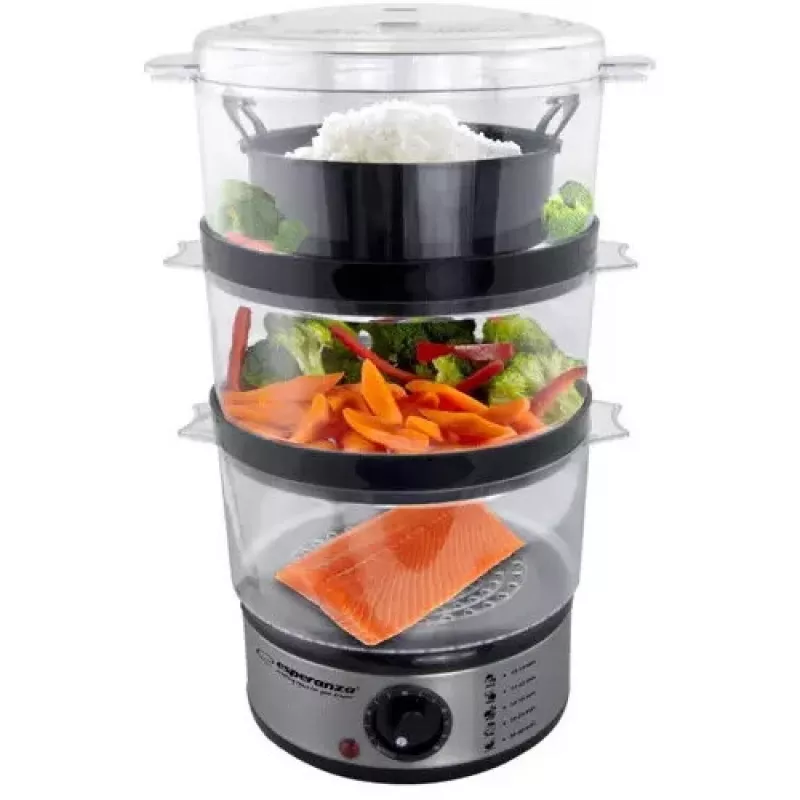 Esperanza Steam Volcano EKG009 Panela a vapor, 3 cestos, 400 W