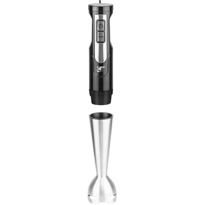 LAFE BlendMix BRK-003A conjunto de varinha mágica, 800 W, 2 velocidades, turbo, lâmina de aço inoxidável, copo de 0,6 l, preto/prateado