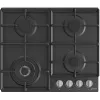 Placa de gás encastrar Gorenje GW641EXB, 4 zonas de gás, preta, 60 cm, controlo por botão rotativo, grelhas de ferro fundido