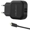Carregador Qoltec 50188 para dispositivos móveis portátil, smartphone, smartwatch, tablet, telefone, universal preto AC, DC interior