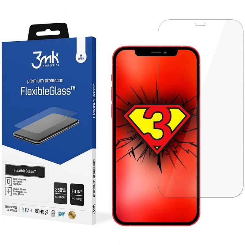 Película de proteção de ecrã 3MK FlexibleGlass para iPhone 12/12 Pro