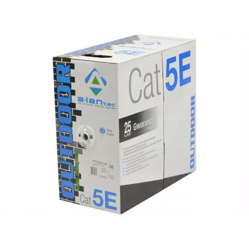 Alantec KIU5OUTS305Q Cabo de rede Preto 305 m Cat5e U/UTP (UTP) (KIU5OUTS305Q)