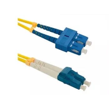 Qoltec - Cabo de patch - Singlemode SC/UPC (M) para Singlemode LC/UPC (M) - 1 m - Fibra ótica - Duplex - 9/125 micrómetros - G.652D