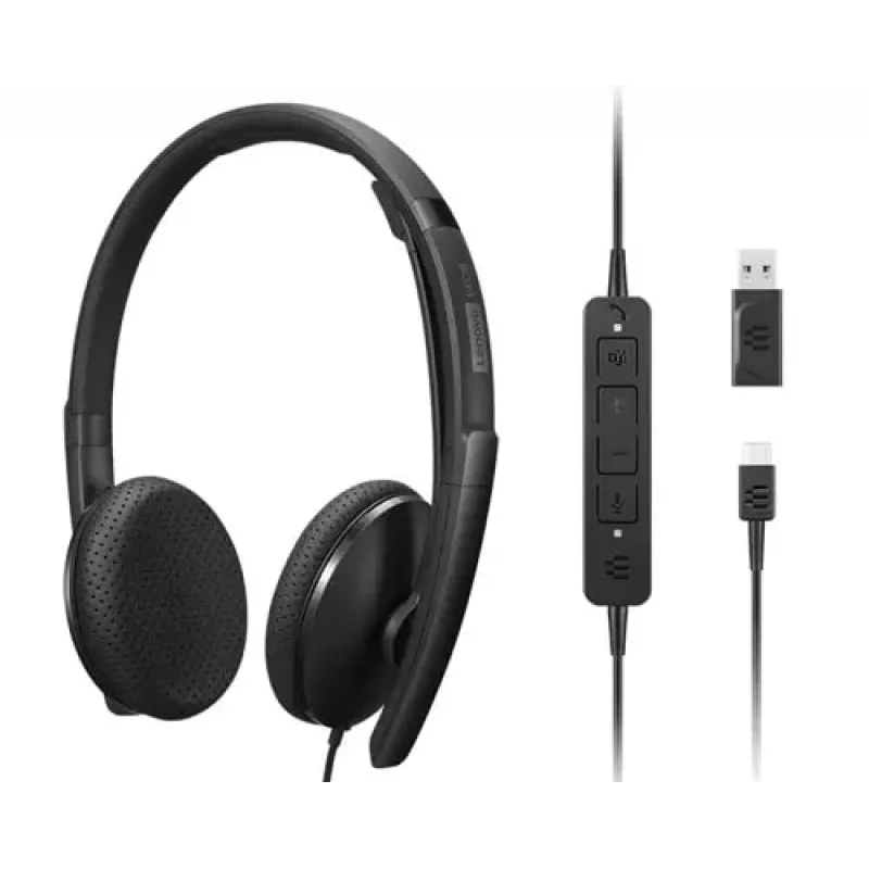 Lenovo 4XD1M45626 Auscultadores/headset com fios, arco de cabeça, USB Type-C, preto