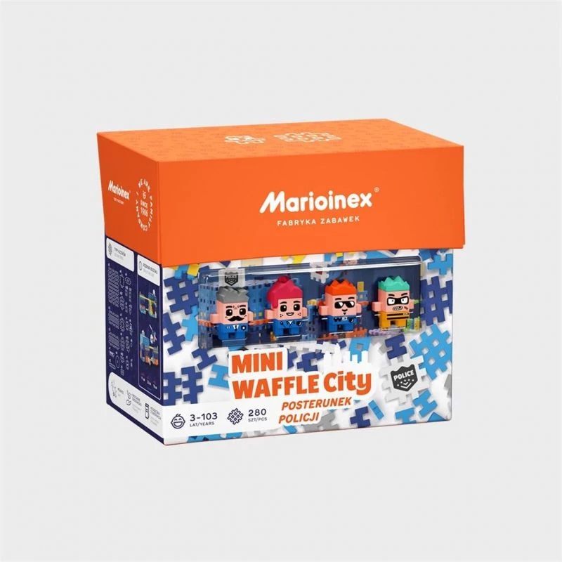 MARIOINEX Mini Waffle City Esquadra de polícia blocos de construção, 280 peças