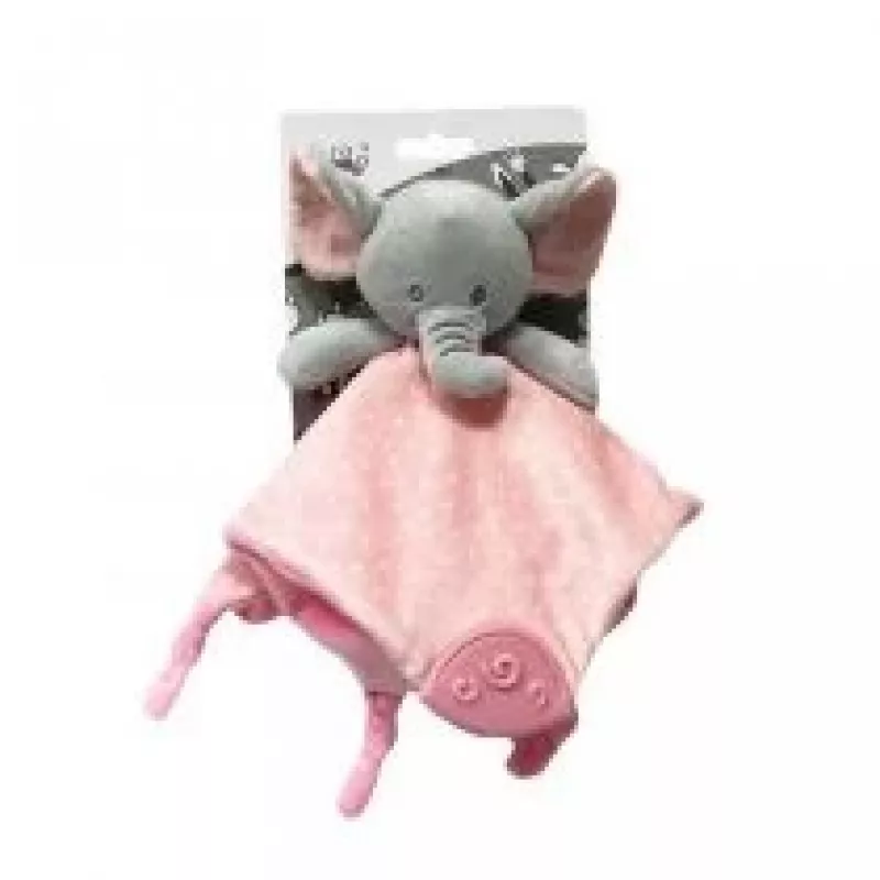 Peluche TULILO Milly elefante rosa 25 x 25 cm, peluche macio para bebés