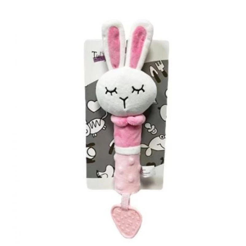 Brinquedo sonoro de peluche macio TULILO coelho 17 cm – chocalho fofo para bebés e crianças pequenas