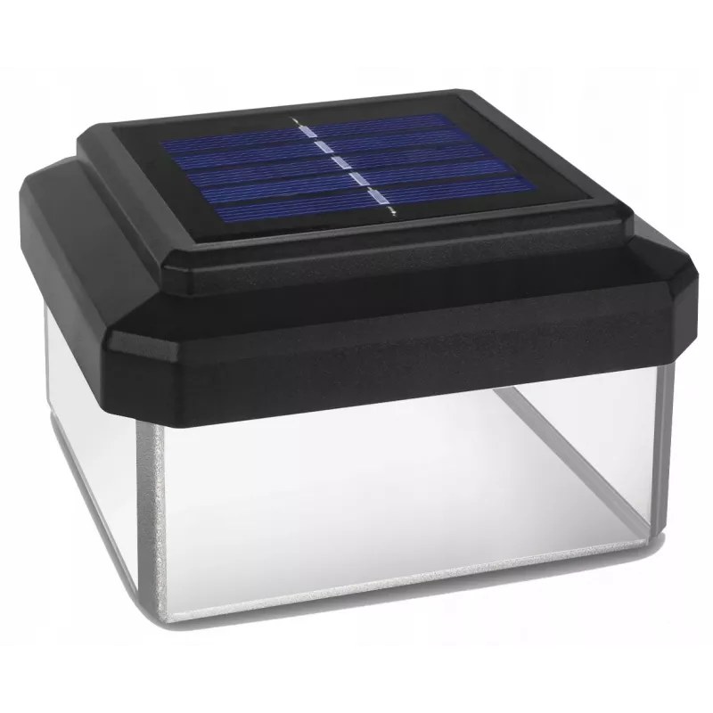 GB128 Lâmpada solar LED para postes de vedação e jardim, Preto - Verde Azul