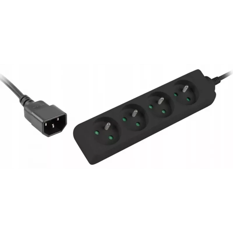 Extensão de energia Lanberg PS0-04E-0100-IEC-BK 1 m 4 tomadas AC interior preto
