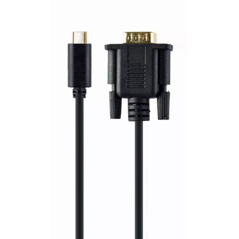 Gembird A-CM-VGAM-01 cabo adaptador de USB-C para VGA macho, 1920x1080 60 Hz, 2 m, preto