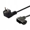 Cabo de alimentação SAVIO CL-116 — 1,8 m, preto, ficha de alimentação angular tipo C para IEC C13 angular, 3 condutores 0,5 mm²