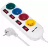 Extensão elétrica MACLEAN MCE229W — 4 tomadas, 2× USB, cabo de 1,5 m, tipo F, 10 A, branco