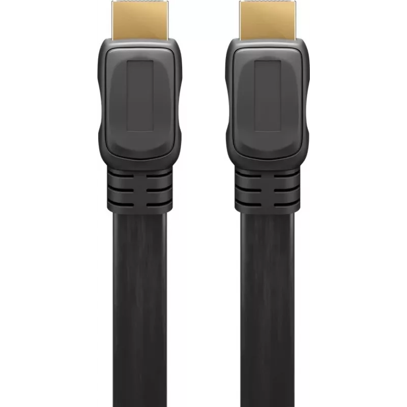 Goobay | Cabo HDMI plano High Speed com Ethernet | 61279 | ficha HDMI (Type-A) | HDMI (Type-A) | HDMI para HDMI | 2 m