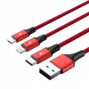 Cabo UNITEK C4049RD USB 1,2 m USB A USB C/Micro-USB B/Lightning vermelho