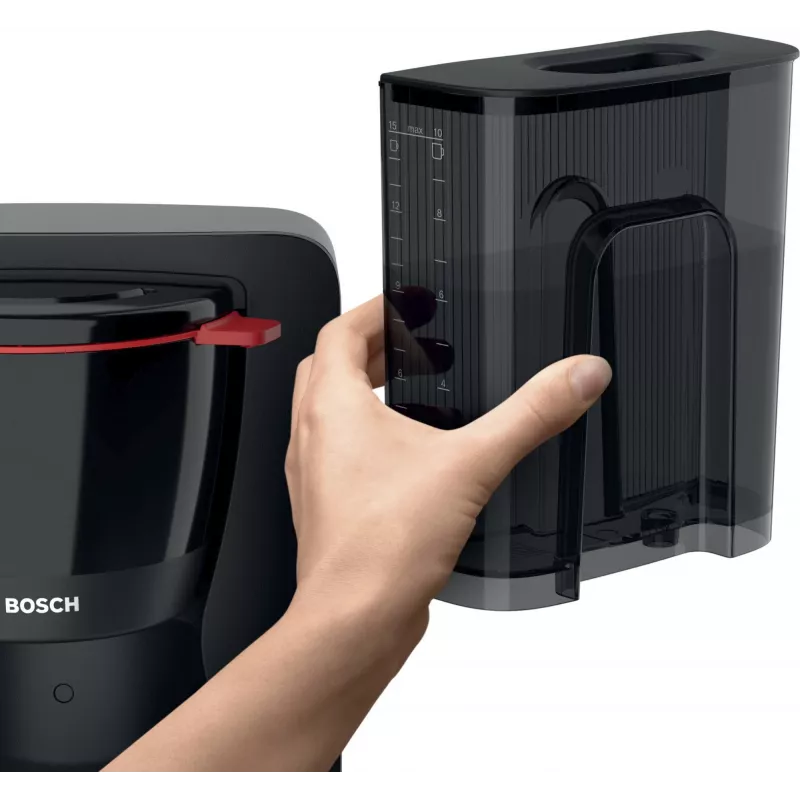 Máquina de café de filtro Bosch TKA2M113, depósito de água 1,25 l, 15 chávenas, preta