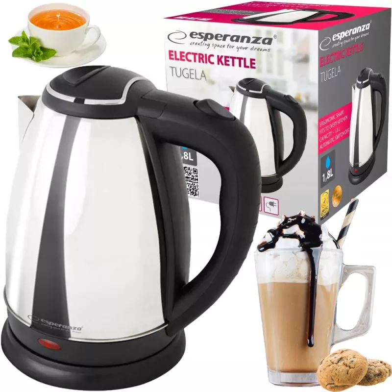 Chaleira elétrica Esperanza EKK104S 1,8 L 2200 W prateada