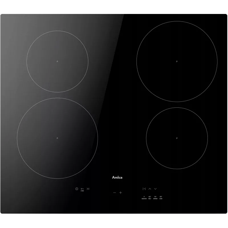 Placa de indução de encastrar Amica PIH6540PHTUN, 4 zonas de cozinhar, controlo tátil