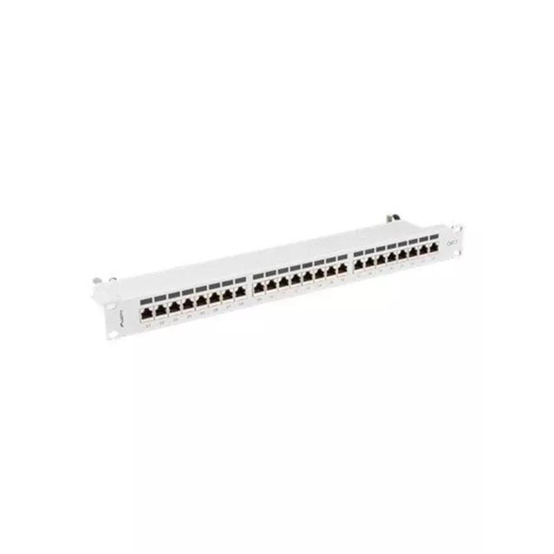 Painel de ligações Lanberg PPS7-1024-S de 19 polegadas 1U, 24 portas, Cat7, FTP blindado, cinzento