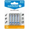 Pilhas recarregáveis AAA NiMH everActive EVHRL03-800 – 1,2 V, 4 unid., cilíndricas 44,5×10,5 mm