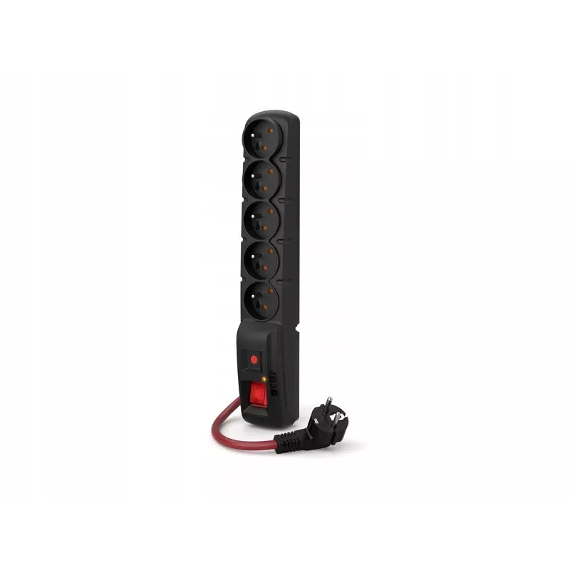 ACAR F5 POWER régua de tomadas preta 5 tomadas AC 230 V 5 m