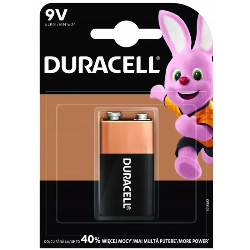 Pilha Duracell 9V embalagem individual 9VDUR BT0009