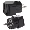 Maclean MCE155 adaptador de ficha universal, tomada UK para ficha UE, preto
