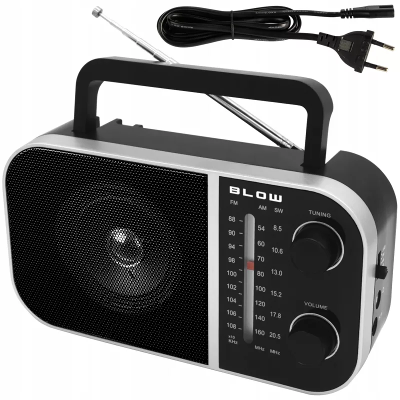 Rádio analógico portátil BLOW RA6 AM/FM – receção AM e FM a pilhas, entrada para auscultadores