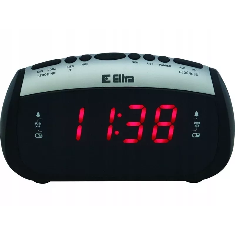 Rádio-despertador LED Eltra ZOSIA 312PLL — preto, sintonizador PLL, visor digital