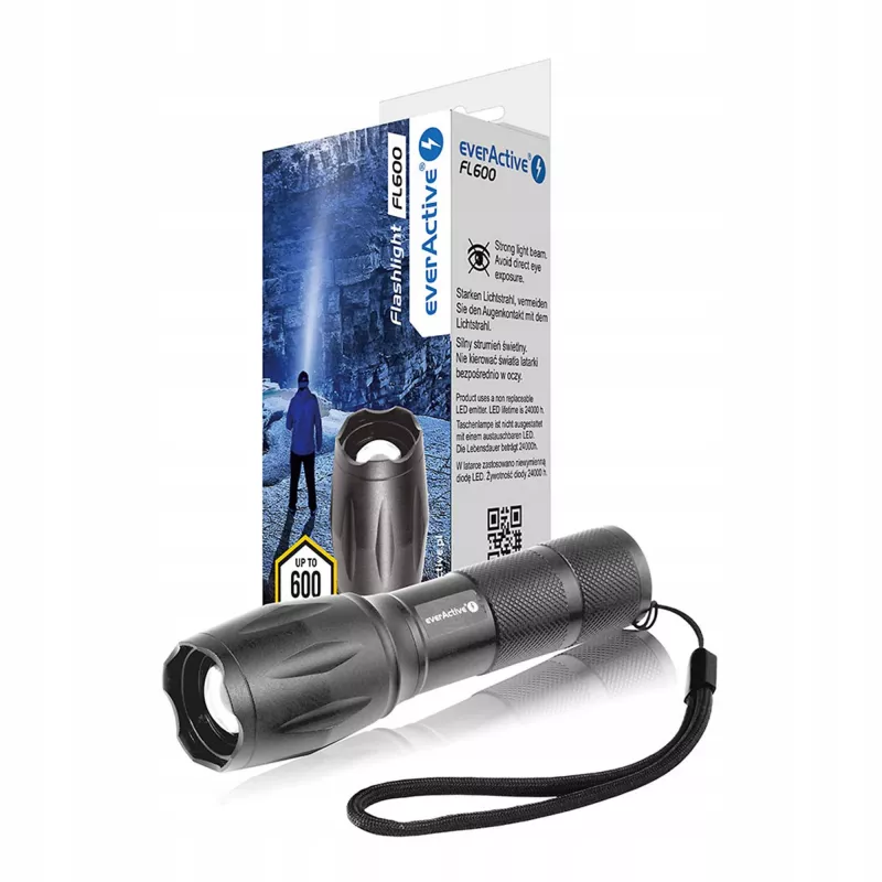 Lanterna LED everActive FL600, 600 lm, CREE XM-L2, 18650 / 3x AAA