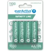 Pilhas recarregáveis NiMH everActive EVHRL6-1100 1,2 V 1100 mAh — 4 unid., cilíndricas