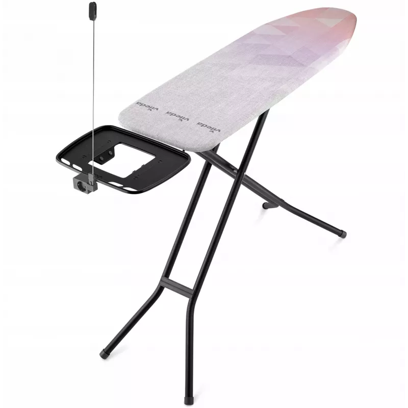 Tábua de passar a ferro de formato completo VILEDA Dimond Plus 173270 — 1200×380 mm, altura ajustável 77–97 cm, capa de algodão, pernas de aço, apoio para o ferro