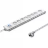 Proteção contra sobretensões Qoltec 50293 branco 8 tomadas AC 230 V