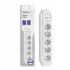 Extensão de energia Qoltec 50276 1,8 m 5 tomadas AC Interior Branco