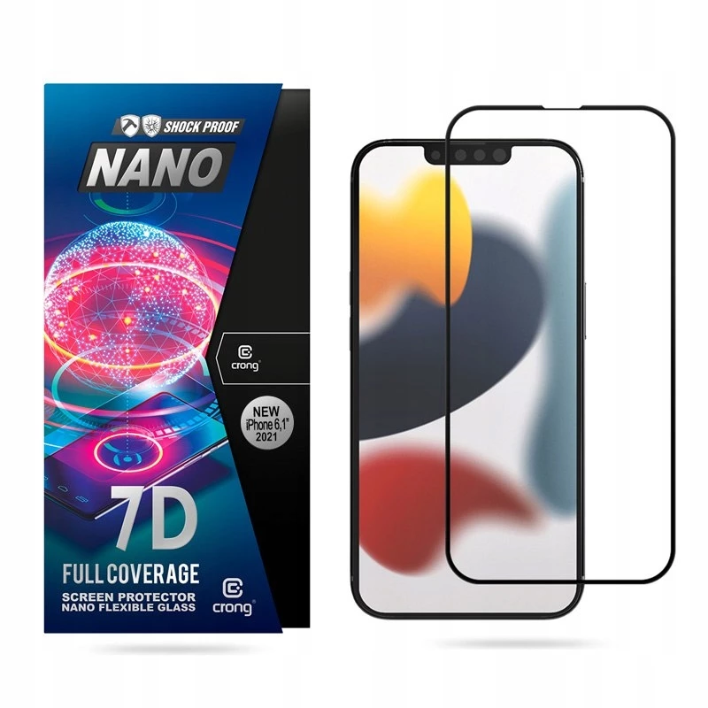 Vidro híbrido Crong 7D Nano Flexible Glass Apple