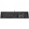 Teclado com fio A4Tech FX60H USB QWERTY – Full-Size 100%, retroiluminação branca, cinzento, hub USB