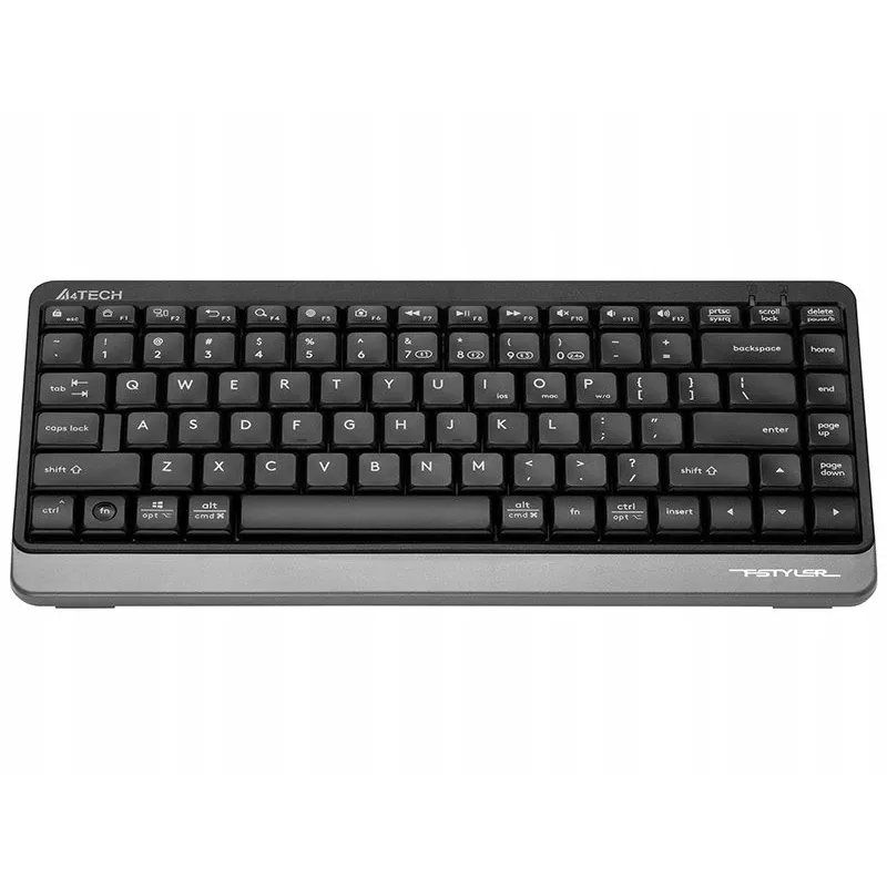 Teclado sem fios A4Tech FSTYLER FBK11 2,4 GHz Bluetooth cinzento – layout compacto, modo duplo sem fios
