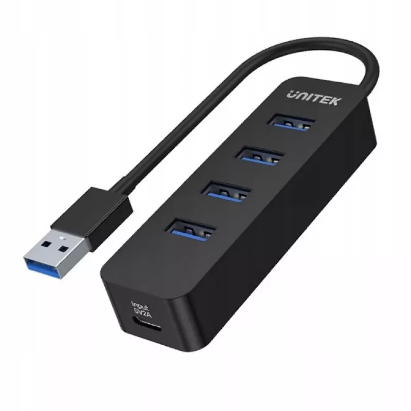 UNITEK uHUB Q4 USB 3.2 Gen 1 (3.1 Gen 1) Type-A 5000 Mbit/s Preto