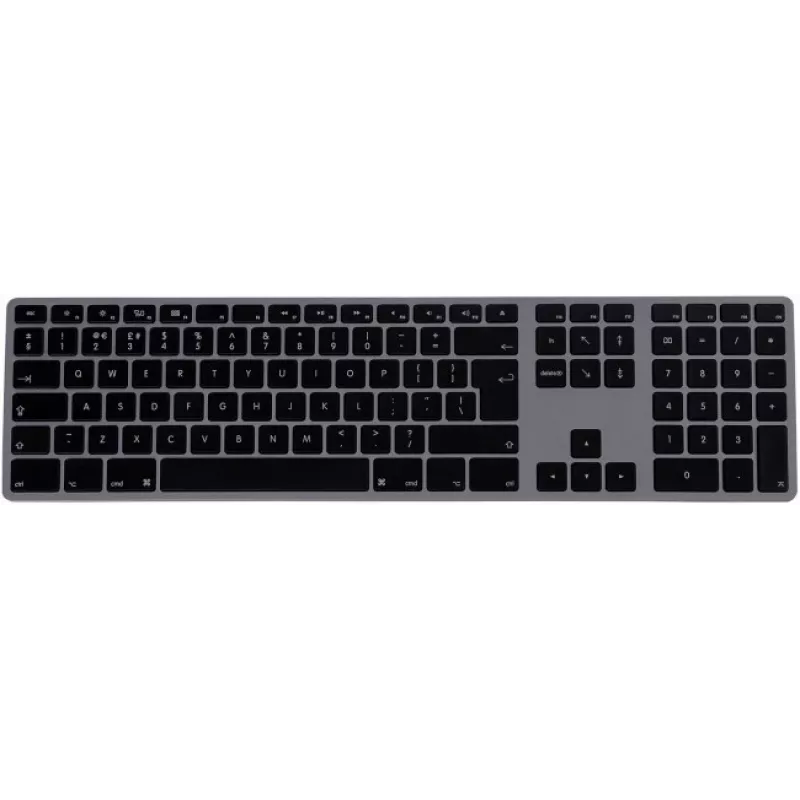 Matias FK318B-UK Aluminium Mac Hub 2xUSB cinzento sideral — teclado mecânico compatível com Mac com hub USB integrado