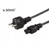 Cabo de alimentação SAVIO CL-67 1,2 m H03VV-F 3×0,75 mm² IEC C para CEE7/7 preto