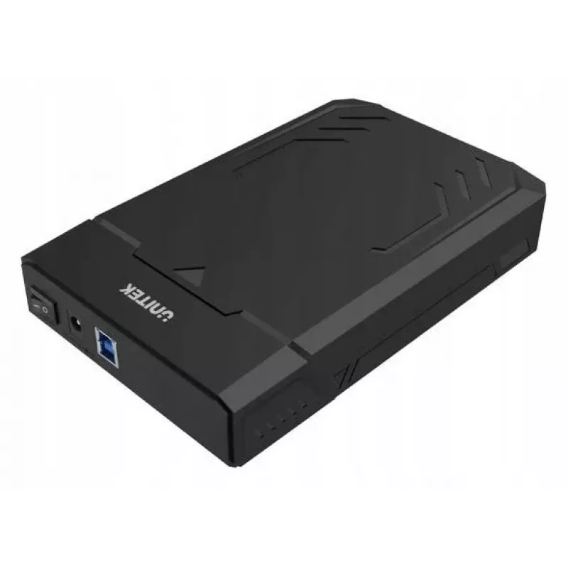 Caixa para HDD/SSD Unitek Y-3035 — SATA 2,5/3,5 polegadas, USB 3.2 Gen 1 (USB Type-B), 6 Gbit/s, preto, adaptador AC