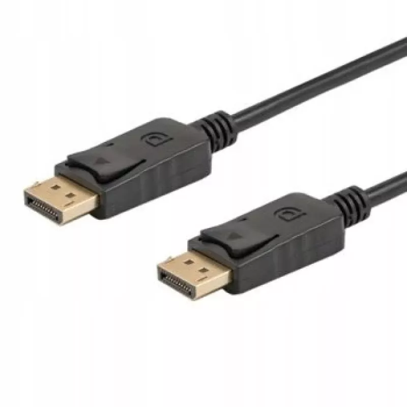 Cabo DisplayPort SAVIO CL-136, ficha DisplayPort–ficha, 2 m, DP 1.2, contactos dourados, preto
