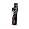 Acar X5 W0180 extensão com proteção contra sobretensões, 5 tomadas, 3 m, com interruptor, preta