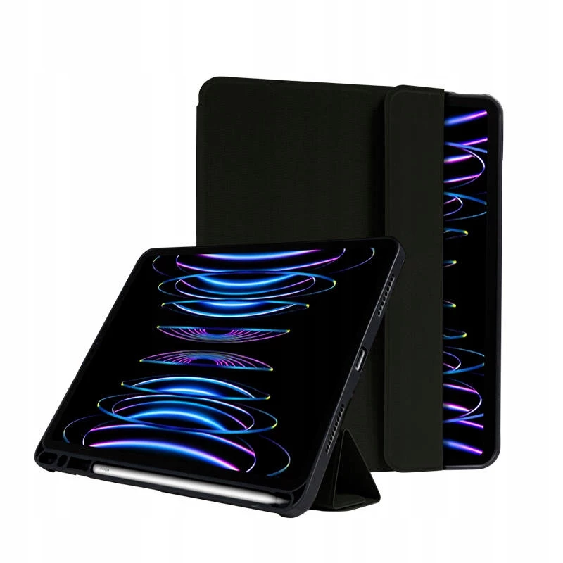 Capa tipo folio Crong FLEXFOLIO para Apple iPad 11 Pro Air 10,9 polegadas preto