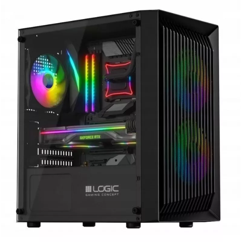 Caixa de computador Logic Concept Atos AM-ATOS-10-0000000-0002 ATX preta
