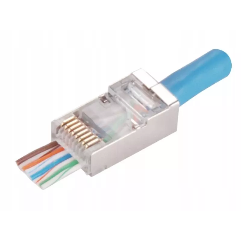Ficha passante RJ45 STP Cat.5e Alantec WT116 pack de 100, conector blindado para cabo 8P8C