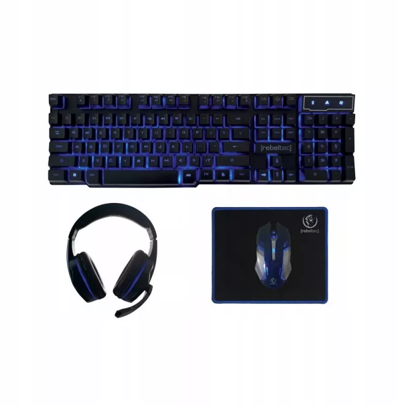 Teclado e rato Rebeltec SHERMAN Gaming USB QZERTY inglês preto
