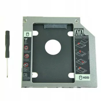 Caddy para segunda baía de disco Qoltec 2,5 HDD 9,5 mm