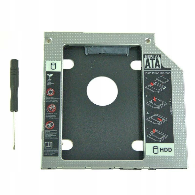 Caddy para segunda baía de disco Qoltec 2,5 HDD 9,5 mm